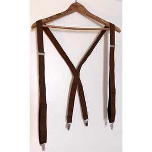 Mr. Bow Tie Chocolate Brown Cotton Suspenders